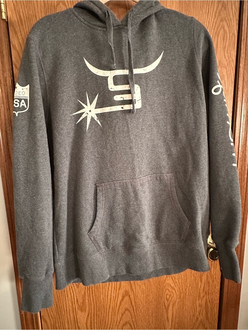 Dark Gray Graphic Pullover Hoodie Sweatshirt